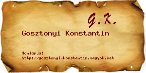 Gosztonyi Konstantin névjegykártya